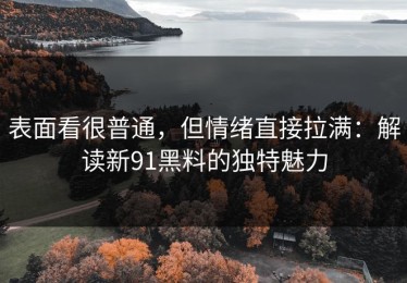 表面看很普通，但情绪直接拉满：解读新91黑料的独特魅力