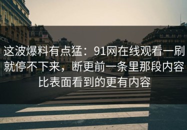 这波爆料有点猛：91网在线观看一刷就停不下来，断更前一条里那段内容比表面看到的更有内容