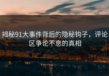 揭秘91大事件背后的隐秘钩子，评论区争论不息的真相