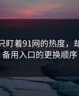 很多人只盯着91网的热度，却没注意备用入口的更换顺序