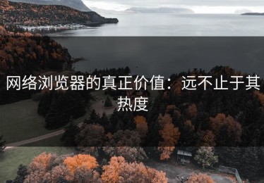 网络浏览器的真正价值：远不止于其热度
