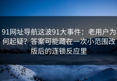 91网址导航这波91大事件：老用户为何起疑？答案可能藏在一次小范围改版后的连锁反应里