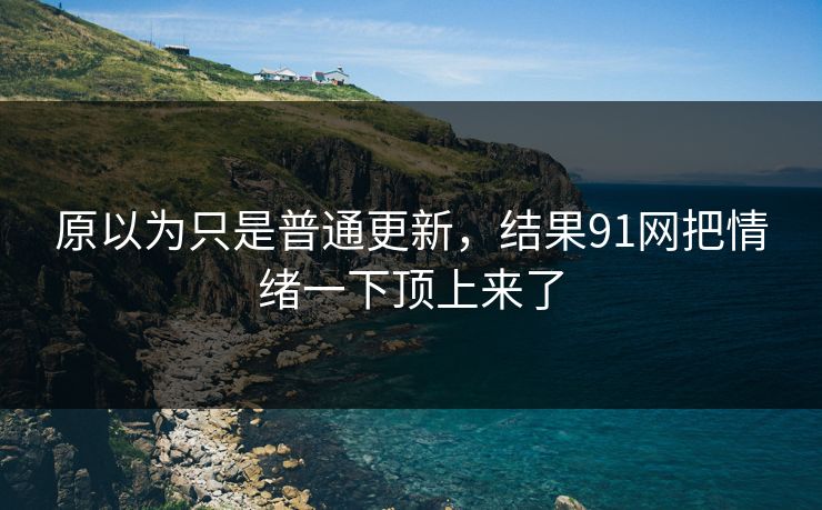 原以为只是普通更新,结果91网把情绪一下顶上来了 原以为只是普通更新,结果91网把情绪一下顶上来了