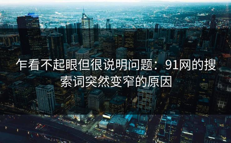 乍看不起眼但很说明问题：91网的搜索词突然变窄的原因