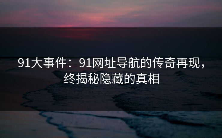 91大事件：91网址导航的传奇再现，终揭秘隐藏的真相