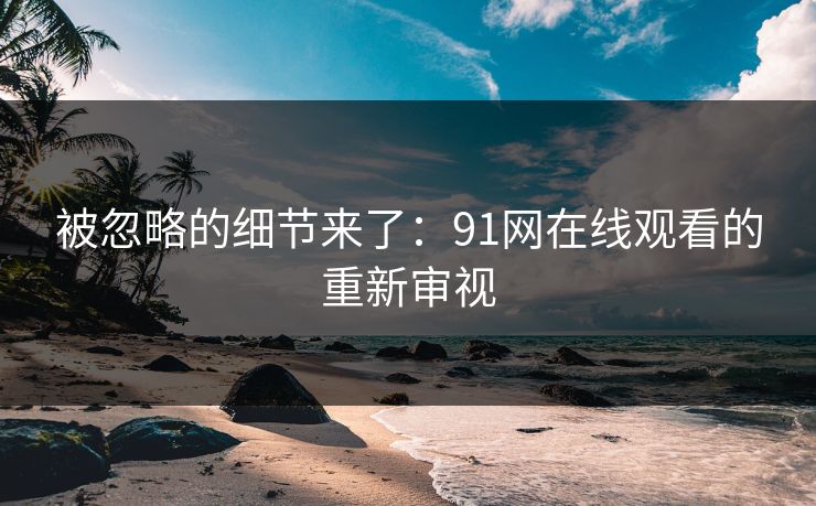被忽略的细节来了：91网在线观看的重新审视
