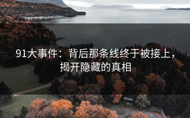 91大事件：背后那条线终于被接上，揭开隐藏的真相