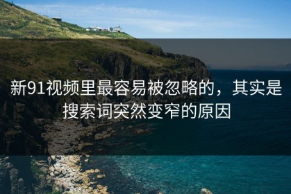 新91视频里最容易被忽略的，其实是搜索词突然变窄的原因