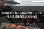 91网表面平静其实暗流很猛，评论区让人怀疑还有没放出的内容