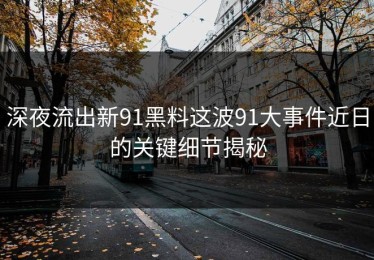 深夜流出新91黑料这波91大事件近日的关键细节揭秘