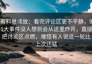 有料继续放：看完评论区更不平静，91大事件没人想到会从这里炸开，直接把讨论区点燃，难怪有人说这一轮比上次还猛