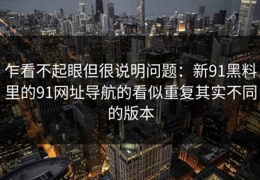 乍看不起眼但很说明问题：新91黑料里的91网址导航的看似重复其实不同的版本