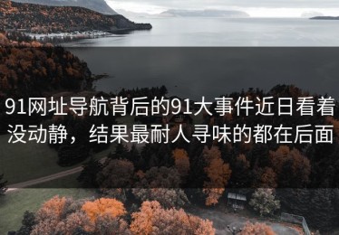 91网址导航背后的91大事件近日看着没动静，结果最耐人寻味的都在后面
