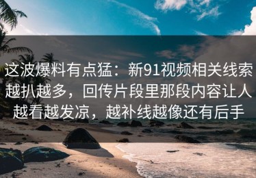 这波爆料有点猛：新91视频相关线索越扒越多，回传片段里那段内容让人越看越发凉，越补线越像还有后手