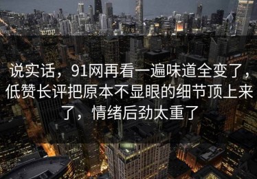 说实话，91网再看一遍味道全变了，低赞长评把原本不显眼的细节顶上来了，情绪后劲太重了