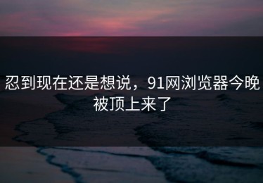 忍到现在还是想说，91网浏览器今晚被顶上来了