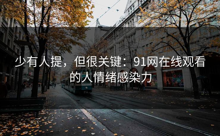 少有人提，但很关键：91网在线观看的人情绪感染力