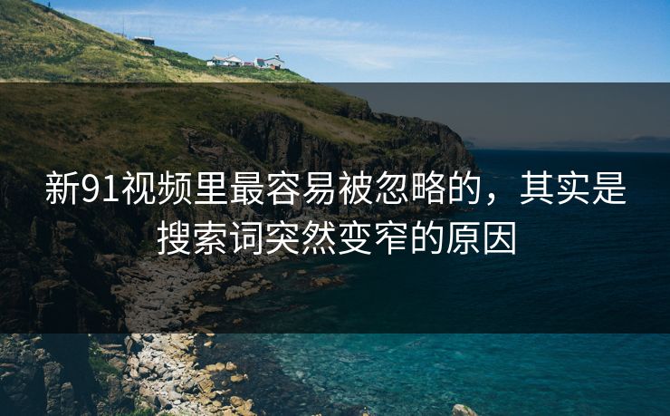 新91视频里最容易被忽略的，其实是搜索词突然变窄的原因